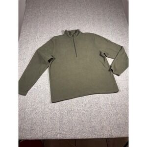 Avalanche Quarter Zip Sweater Men's Size Large Stand Up Collar Green Jacket